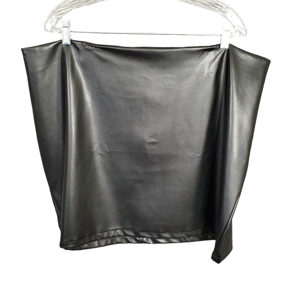 Frederick's of Hollywood Size 20 Skirt PVC Polyurethane Back Zip Pencil Black - Picture 1 of 4